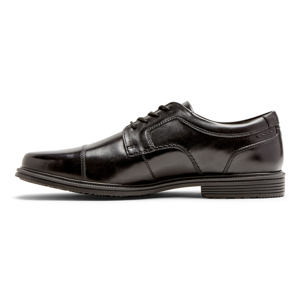 Rockport Singapore Mens Oxfords - Robinsyn Waterproof Cap Toe Black - BW8053619